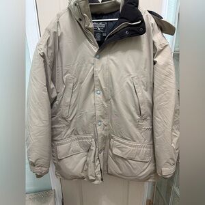 Eddie Bauer Men’s Black Nylon Parka Coat